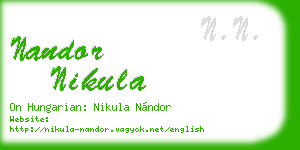nandor nikula business card